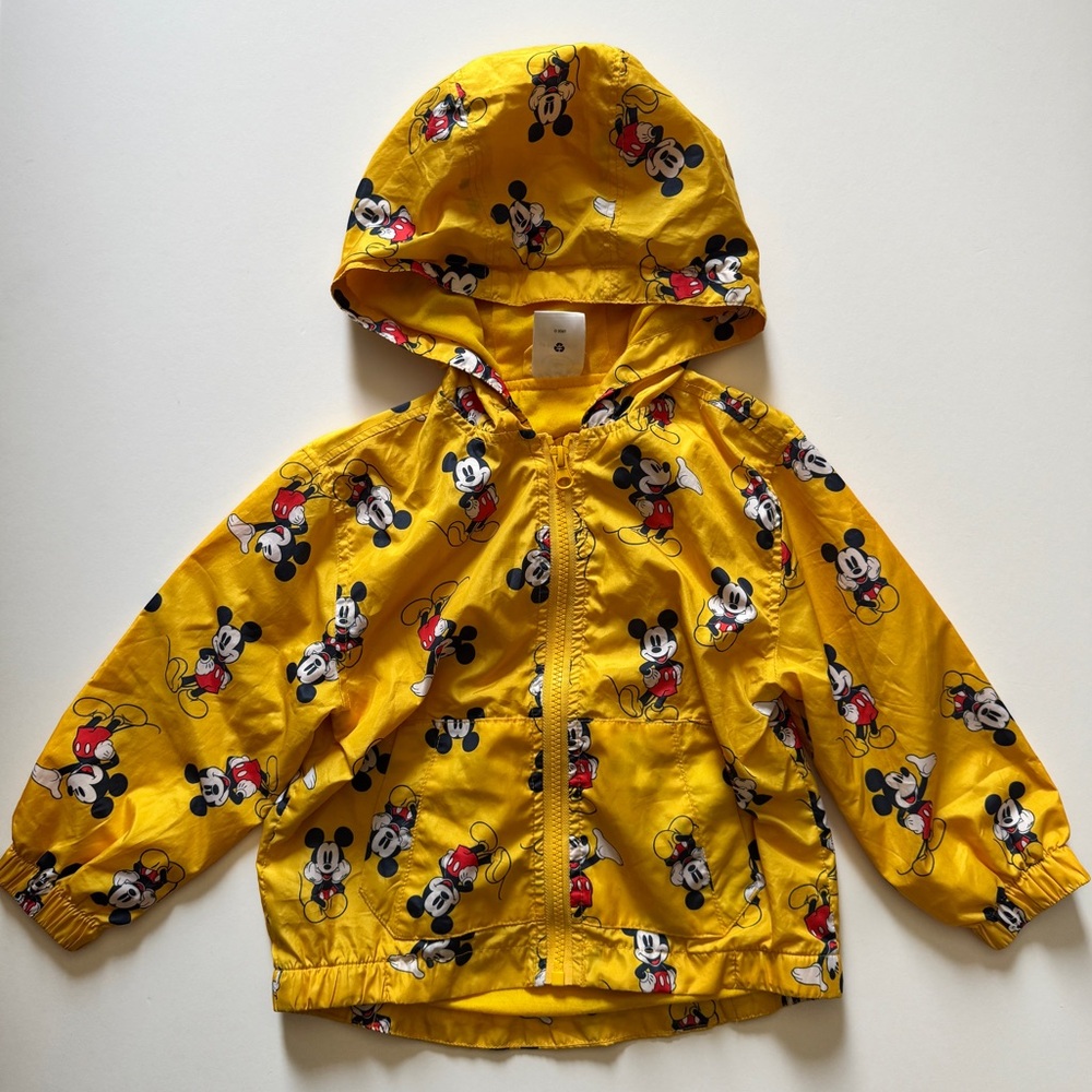 Disney Yellow Mickey Mouse Lightweight Coat - Size 3 / 3T